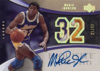2005 Upper Deck Exquisite Collection Numbers Autograph #ENMA Magic Johnson Basketball Card