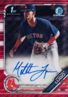 2019 Bowman Draft Chrome Draft Picks Autograph #CDAML Matthew Lugo Red Wave Refractor Baseball Card