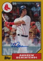 2017 Topps Silver Pack Promo #AB Andrew Benintendi Autograph-Gold Baseball Card