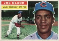 1956 Topps #178w Joe Black White Back Baseball Card