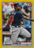 2020 Bowman #27 Ronald Acuna Jr. Yellow Baseball Card