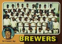1975 Topps Mini #384 Brewers Team Baseball Card