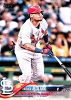 2018 Topps #544 Yadier Molina Batting Baseball Card