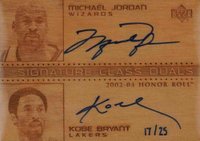 2002 Upper Deck Honor Roll Signature Class Duals #MJKBS Michael Jordan/Kobe Bryant Basketball Card