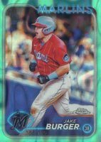 2024 Topps Chrome #108 Jake Burger Aqua Lava Refractor Baseball Card