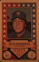 1983 Perma-Graphics All-Star Credit Cards # Ted Simmons Gold Baseball Card