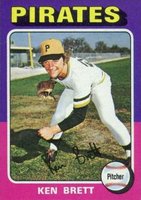 1975 Topps Mini #250 Ken Brett Baseball Card