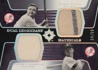 2004 Ultimate Collection Dual Legendary Materials #DLMRM Babe Ruth/Mickey Mantle Baseball Card