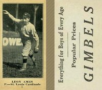 1916 Gimbels #5 Leon Ames Baseball Card