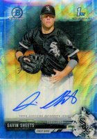 2017 Bowman Draft Chrome Draft Picks Autographs  #CDAGS Gavin Sheets Blue Wave Refractor Baseball Card