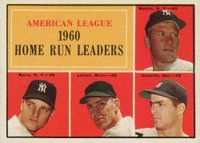 1961 Topps #44 A.L. Home Run Leaders Baseball Card