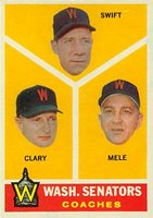 1960 Topps #470 Senators Coaches Baseball Card