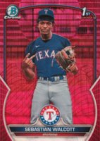 2023 Bowman Chrome Prospects #BCP189 Sebastian Walcott Fuchsia/Pink Vapor Baseball Card