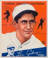 1934 Goudey #2 Gordon (Mickey) Cochrane Baseball Card