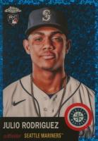 2022 Topps Chrome Platinum Anniversary #171 Julio Rodriguez Blue Mini Diamond Refractor Baseball Card