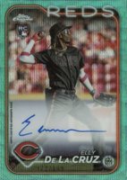 2024 Topps Chrome Rookie Autographs #RAEDLC Elly de La Cruz Aqua Wave Baseball Card