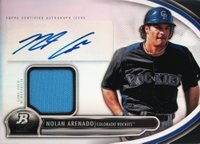 2013 Bowman Platinum Autograph Relics #AR-NA Nolan Arenado Baseball Card