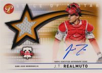 2022 Topps Pristine Slice of A Star Autograph Relics #SSARJR J.T. Realmuto Gold Refractor Baseball Card
