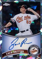 2011 Topps Chrome #216 Zach Britton Autograph-Atomic Refractor Baseball Card