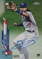 2020 Topps Chrome Rookie Autographs #RABBI Bo Bichette Refractor Baseball Card