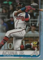 2019 Topps Chrome #117 Ronald Acuna Jr. Kneeling-Refractor Baseball Card