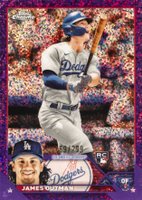 2023 Topps Chrome #81 James Outman Purple Speckle Refractor Baseball Card