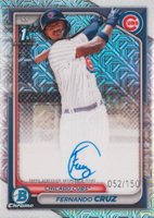 2024 Bowman Chrome Prospect Autographs #CPAFC Fernando Cruz Hta Choice Refractor Baseball Card
