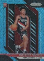 2018 Panini Prizm #61 Anfernee Simons Light Blue Shimmer Basketball Card