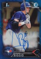 2016 Bowman Draft Chrome Draft Picks Autographs #CDACB Cavan Biggio Blue Refractor Baseball Card