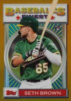2020 Finest Flashbacks #159 Seth Brown Gold Refractor Baseball Card