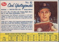 1962 Post Canadian #61 Carl Yastrzemski Hand Cut Baseball Card