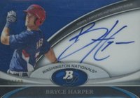 2011 Bowman Platinum Prospects Autographs #BH Bryce Harper Blue Refractor Baseball Card