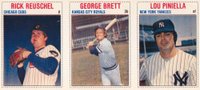 1979 Hostess # George Brett/Lou Piniella/Rick Reuschel Panel Baseball Card