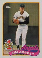 1989 Topps #573 Jim Abbott Baseball Card