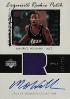 2003 Upper Deck Exquisite Collection #44 Maurice Williams Autograph Patch (225) Basketball Card