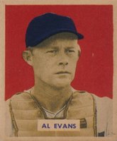 1949 Bowman #132 Al Evans Printed name Baseball Card