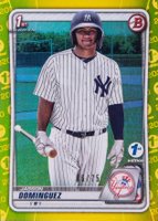 2020 Bowman 1st Edition #BFE8 Jasson Dominguez Yellow Foil Baseball Card