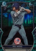 2023 Bowman Draft #BDC30 Roc Riggio Chrome-Aqua Lunar Crater Baseball Card