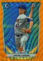 2014 Bowman Prospects  #BCP73 Jacob DeGrom Chrome-Orange Wave Refractor Baseball Card