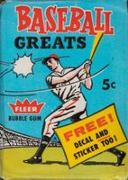 1961 Fleer #WP Wax Pack 5 Cent Baseball Card