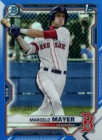 2021 Bowman Draft #BDC174 Marcelo Mayer Chrome-Blue Refractor Baseball Card