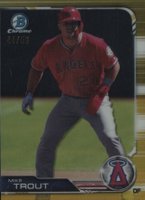 2019 Bowman Chrome #100 Mike Trout Gold Refractor Baseball Card