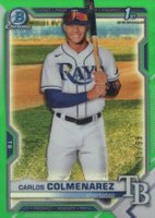 2021 Bowman Chrome Prospects #BCP238 Carlos Colmenarez Green Refractor Baseball Card