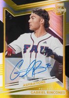 2022 Panini Elite Extra Edition #93 Gabriel Rincones Signature-Aspirations-Gold Die-Cut Baseball Card