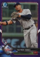 2018 Bowman Chrome #83 Gleyber Torres Purple Refractor Baseball Card