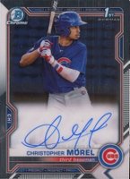 2021 Bowman Chrome Prospect Autographs #CPACMO Christopher Morel Baseball Card