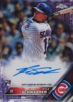 2016 Topps Chrome Rookie Autographs #RA-KSC Kyle Schwarber Purple Refractor Baseball Card