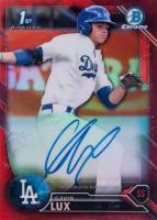 2016 Bowman Draft Chrome Draft Picks Autographs #CDAGL Gavin Lux Red Refractor Baseball Card