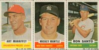 1961 Bazooka Panel # Mahaffey/Mantle/Santo Baseball Card