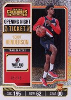 2023 Panini Contenders #27 Scoot Henderson Opening Night Fotl Basketball Card